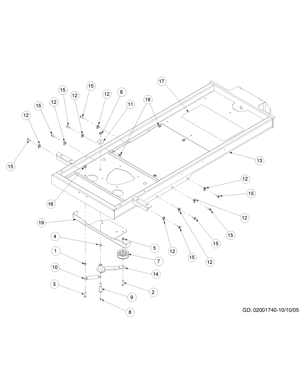 Frame (2006) Diagram and Parts List for Z-FORCE44 53AA5B6L-53AA5B6L709-53AA5B6L710-53AA5B6L712 Cub Cadet Lawn Tractor